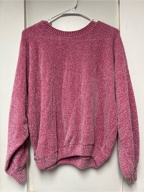 Double Zero Chenille Crewneck Sweater in Dusty Rose